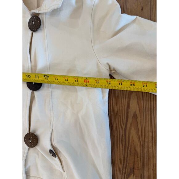 Neon Buddha Ivory Lightweight Jacket Wood Buttons Medium - Picture 5 of 6